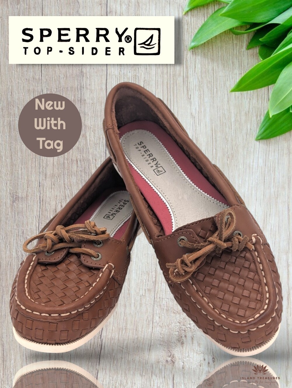 NEW Sperry Top-Slider Audrey Size 6.5M Women's Cognac Brown Leather Loafers - Picture 17 of 17